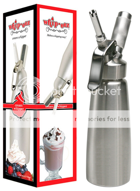 STAINLESS STEEL WHIP CREAM MAKER/ DISPENSER/ WHIPPER W/24 N2O CREAM