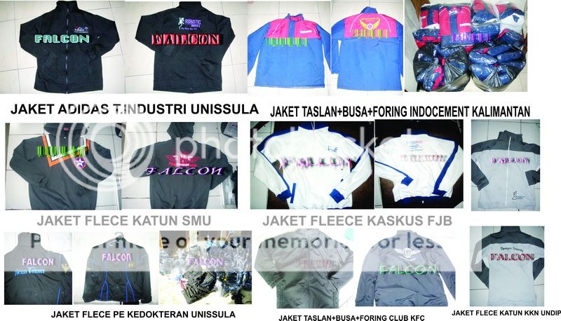 Jaket Angkatan Teknik Industri Unissula, Jaket Indocement,Jaket Teknik Sipil, Jaket Intel Kaskus,Jaket IKIP PGRI, Jaket Kedokteran Unissula,Jaket Club KFC