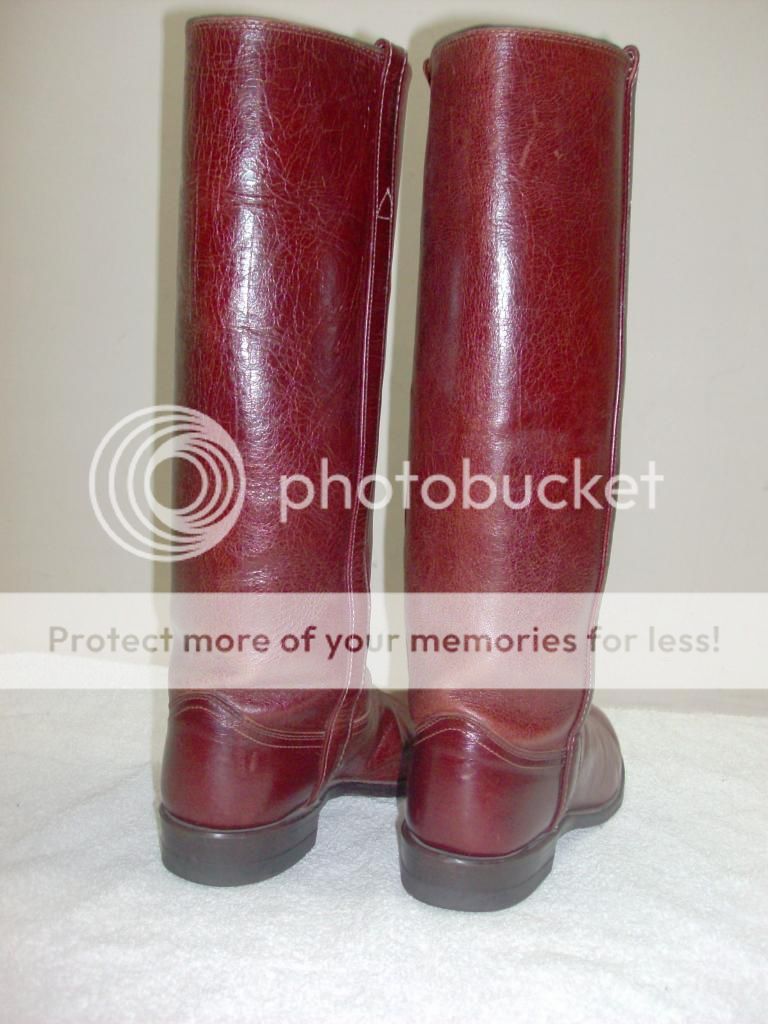 JUSTIN KNEE HIGH LEATHER WESTERN RIDING STOVE PIPE COWBOY CAMPUS BOOTS